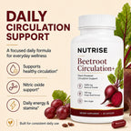 UXZQEN Nutrise Beetroot Capsules, 3-in-1 Beetroot Capsules with Grape Seed, Nitric Oxide Support, Active Lifestyle, Non-GMO, 60 Vegan Capsules