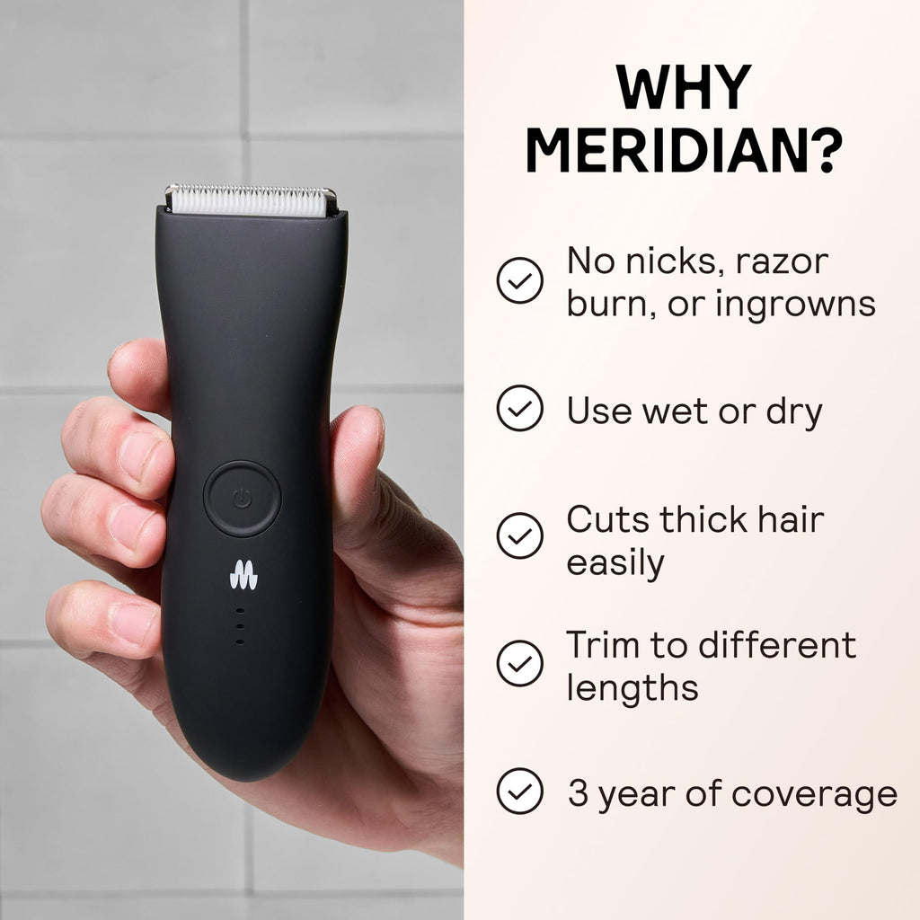 MERIDIAN The Trimmer Original | Body Hair Trimmer for Men & Women | Onyx