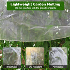 Garden Netting, 15x15Ft Plant Covers Ultra Fine Mesh Netting Pest Barrier Protection Bird Mosquito Net Plants Cover for Vegetables Fruits Flowers Crops Garden