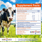 Nurse Julie's Chewable Colostrum for Kids, 120 Count - Easy-to-Chew Children's Tablet for Daily Immune & Gut Support, Grassfed New Zealand Colostrum Pills for Children, No Additives, 2 Month Supply