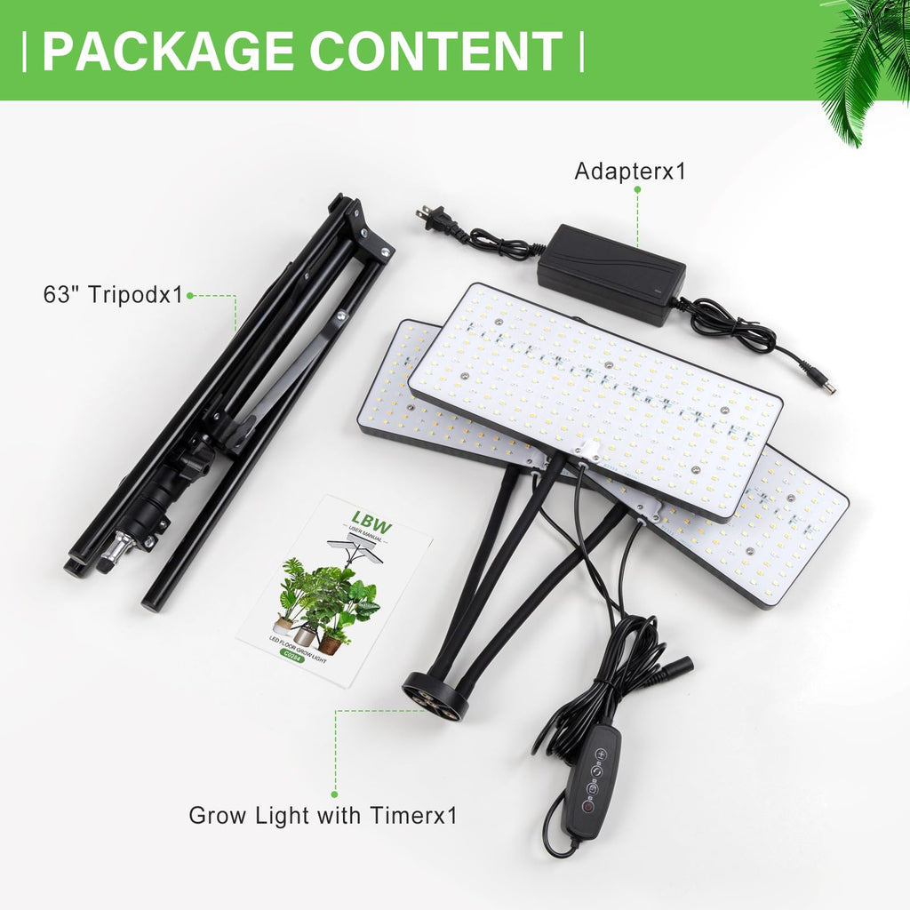 LBW Grow Light for Indoor Plants, 642 LEDs Grow Light with Stand