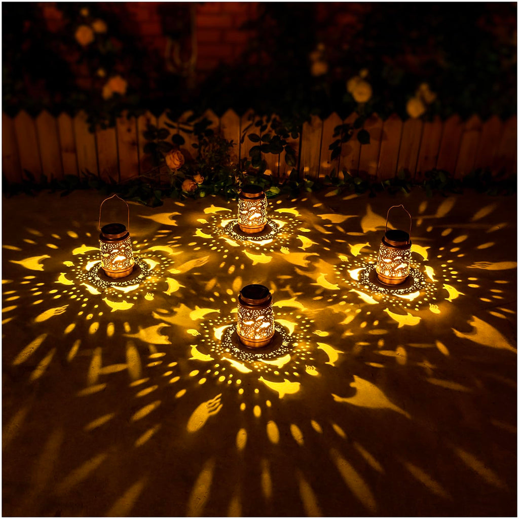Dolphin Solar Lanterns Outdoor Waterproof Hanging Solar Lights Dolphin Gifts for Women Men Metal Decorative LED Dolphin Lanterns for Garden Decor,Yard,Patio,Lawn,Tabletop,Pathway,Landscape