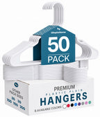Utopia Home Plastic Hangers 50 Pack – Space Saving Clothes Hanger White