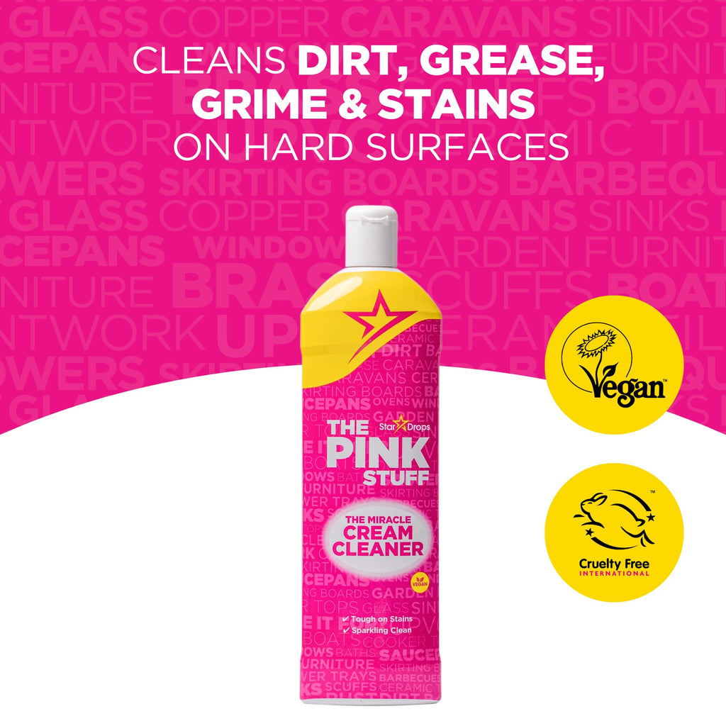 Stardrops - The Pink Stuff - Miracle Cleaning Ultimate Bundle – Paste, Multi-Purpose Spray, Bathroom Foam Spray, and Cream Cleaner – Ideal for Kitchens, Bathrooms, Outdoors, and More