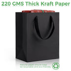 MOXARYSU Black Gift Bags With Handles: 8x5x10 Inch 30pcs Black Paper Bags Medium Bulk For Party Shopping Birthday Wedding (M, 30)