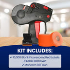 Monarch 1131 Labeler Starter Kit: Includes Price Gun, 10,000 Fluorescent Red Labels, and Preloaded Inker