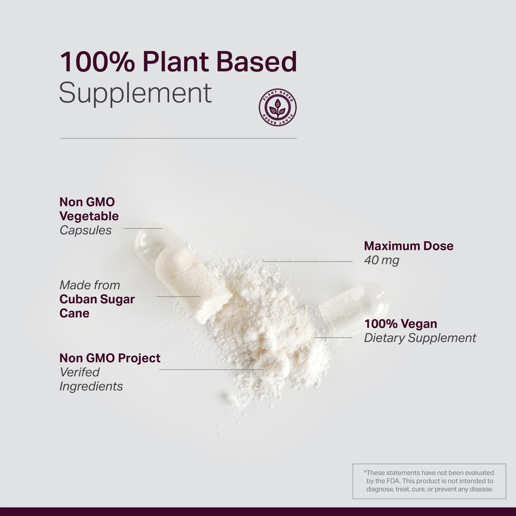 Anew Vitaㅤ Policosanol Supplement - Healthy Lipid Levels, Platelet Function & Circulation, Cuban Sourced Sugarcane, 40mg per Serving, Non-GMO, Gluten-Free - 120 Veggie Capsules, Made in USA
