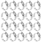Hose Clamp, 20 Pack Stainless Steel Adjustable 46-70mm Size Range Worm Gear Hose Clamp, Fuel Line Clamp for Plumbing, Automotive And Mechanical Application
