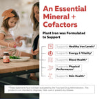 Organic Iron Supplement | Whole Food Mineral & Cofactors, 25 mg Elemental | Enhanced Absorption Plus Blood Health Vitamins – Gentle Form – Supports Healthy Levels & Blood Health – 90 Capsules