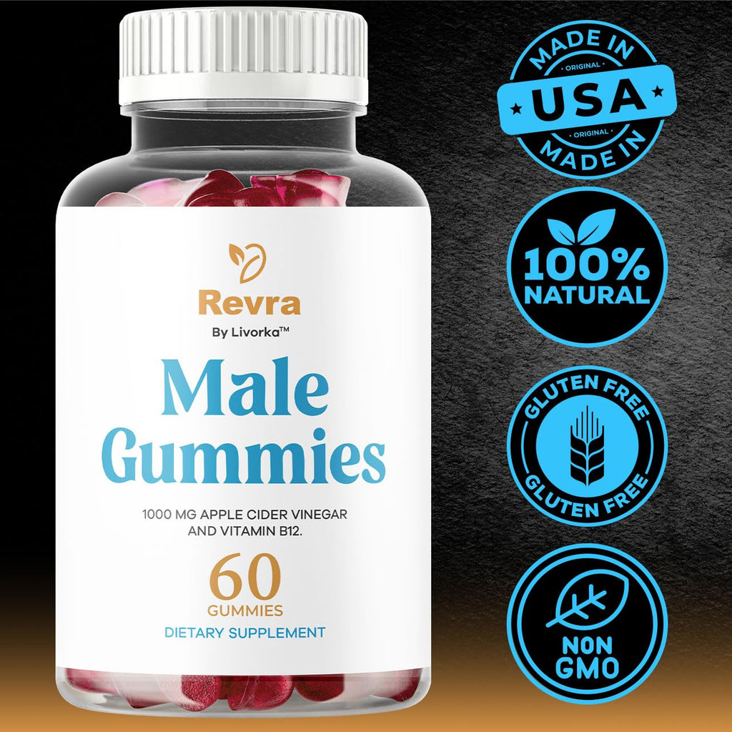 (3 Pack) Revra Gummies - Official Revra Gummys for Men Premium Natural Ingredients - Maximum Strength, Supplement Daily Energy Advanced Formula for Overall Health & Wellness, 180 Gummies for 3 Months