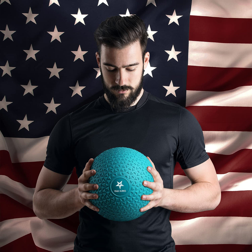 Yes4All Slam Balls, 10-40lb Medicine Ball Weight, Durable PVC Sand Filled Workout Dynamic Medicine Ball for Core Strengthen