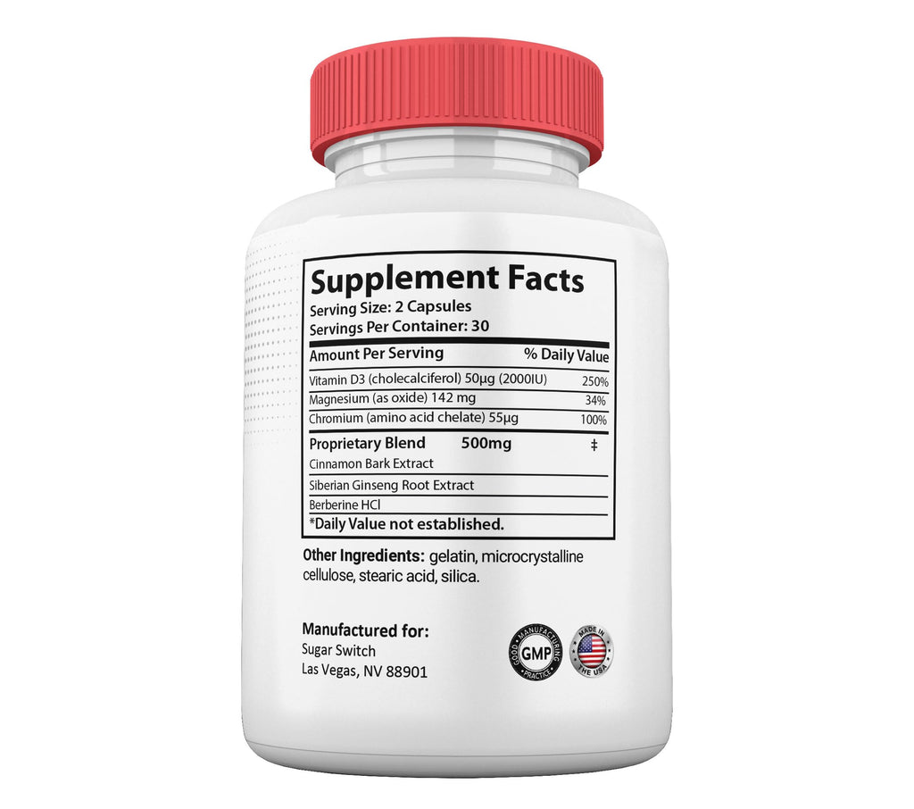 Gold Nutra GlucoRenu Capsules, GlucoRenu Pills, Maximum Strength All Natural Vitamin Supplement Formula, 60 Capsules per Bottle (3 Pack)