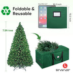 BALEINE 7.5 ft Christmas Tree Storage Bag, Heavy Duty 900D Oxford Fabric with Reinforced Handles and Dual Zippers Wide Opening, Extra Large Storage Container (Green)