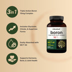 Boron 10mg, 300 Softgels with MCT Oil | High Absorption | Triple Action Boron Supplement for Men & Women | Glycinate, Citrate, & Aspartate Complex | Trace Minerals for Hormone, Bone, & Joint Support
