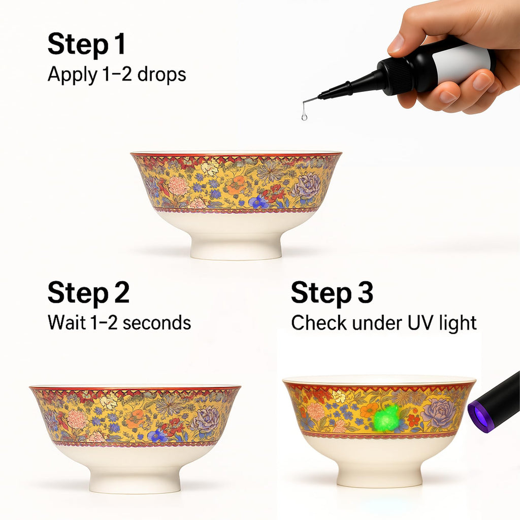 PZHZ Lead Test Kit – Fast Lead Detection for Dishes, Paint & Toys, Includes Non-Lead Reference Card & UV-Protection Gloves, 2 Bottle Test Liquid + Free Lab Tests, Accurate & Easy Home Use