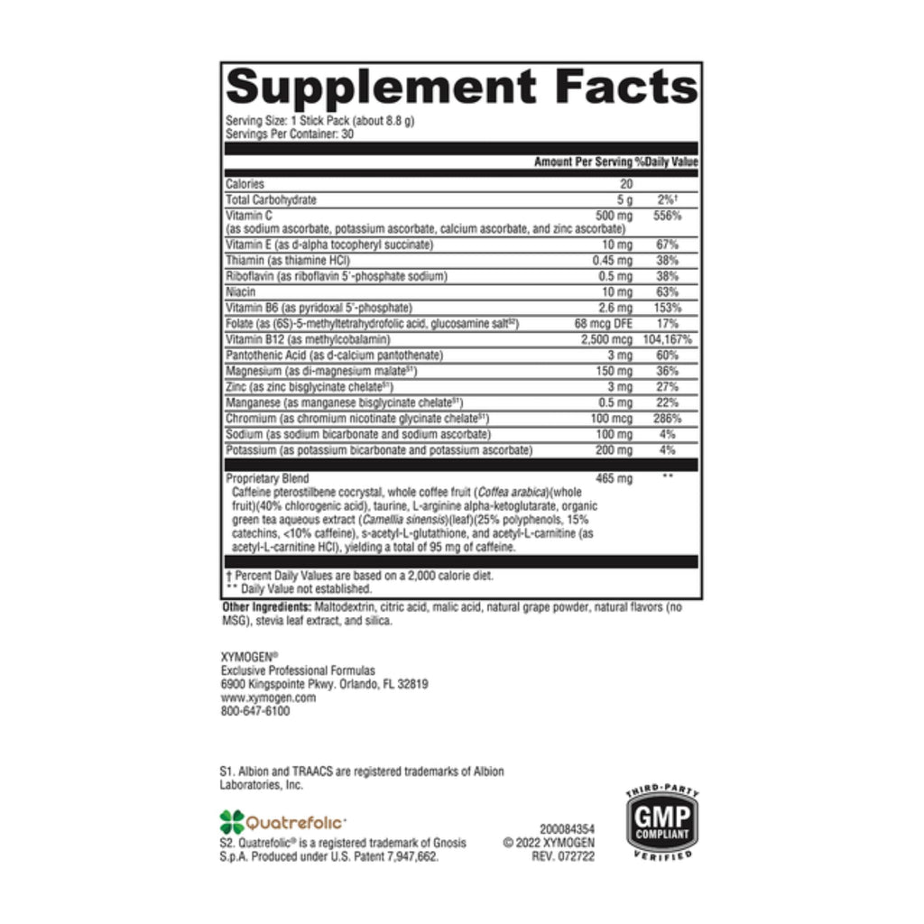 XYMOGEN ATP Ignite Workout - Pre-Exercise Drink Mix with Creatine, Amino Acids & Electrolytes for Exercise Performance Support - Mixed Berry Flavor- 30 Servings