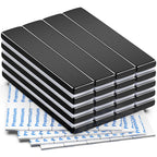 FINDMAG 20 Pack Super Strong Neodymium Magnets Bar with Double-Sided Adhesive, Rare Earth Magnets - 60 x 10 x 3mm - Black