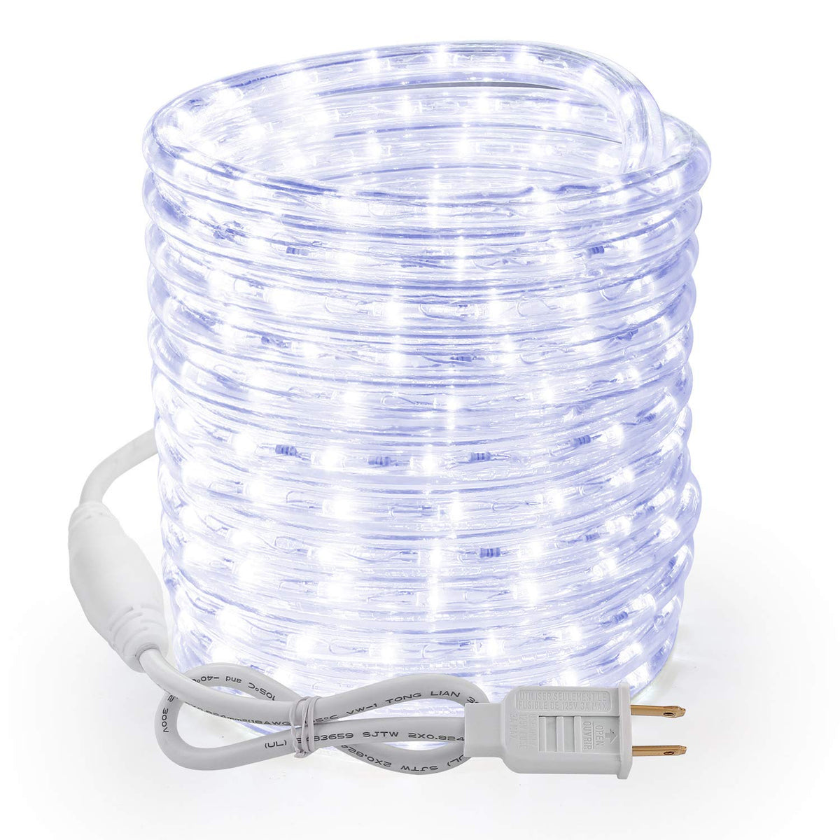 Brizled Cool White Rope Lights Connectable, 18ft 216 LED Rope Light Outdoor
