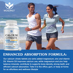 Calcium Citrate 1200mg Supplement with Vitamin D3 for Women and Men - Calcium Magnesium Zinc D3 Supplement for Bone, Teeth, Immune Support, Vegan-Friendly - 120 Tablets (2 Pack)