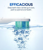 Bymore Electric Toothbrush for Adults,Travel Sonic Toothbrush with 8 Replacement Heads, Ultra Clean RechargeableToothbrush Portable One Charge for 330days 5 Modes 2mins Timer-Cyan Blue