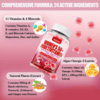 ZEGBALP Sugar-Free Womens Multivitamin 50 Plus Gummies with Calcium, Magnesium, Zinc, Vitamin A, C, D3, E, K2, B Complex, Folate, Biotin - Multi Vitamins & Minerals for Skin, Energy, Immune Support