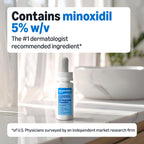 Amazon Basics Minoxidil Topical Solution USP, 5 Percent, Hair Regrowth Treatment for Men, Extra Strength, 12 Fluid Ounces (Previously Amazon Basic Care)