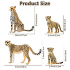 Toymany 8PCS Cheetah Figurines with Cheetah Cubs, Realistic Jungle Zoo Animals Figurines Family Set, Educational Toy Cake Toppers Christmas Birthday Gift for Kids