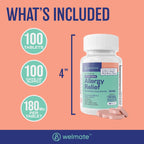 WELMATE Non-Drowsy Allergy Medicine, Fexofenadine HCl 180mg, 100 Count - 24 Hour Antihistamine for Hay Fever, Pollen, Sneezing, Itchy Eyes, Runny Nose - Allergy Relief Pills for Adults