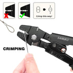 Sanuke Wire Rope Crimping Tool for Aluminum Crimping Loop Sleeves up to 2.0mm, Swager Tool for 3/64 1/16 5/64 inch Stainless Steel Cable Crimper