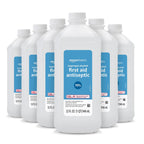 Amazon Basics 70% Isopropyl Alcohol First Aid Antiseptic for Treatment of Minor Cuts, Scrapes and Burns, Prevents Infection, Unscented, 32 fl oz, Pack of 6 (Previously Solimo)