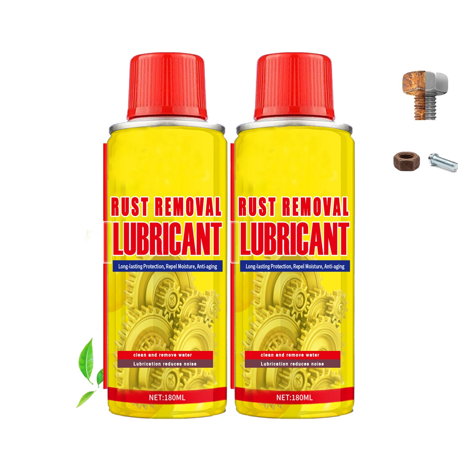 TERFISE 6.1oz Anti-Rust Lubricant Spray & Rust Remover for Metal, Multi-Purpose Penetrating Oil, Fast-Acting Lubricant Rust Dissolver for Vehicles, Tools, Chains, Bolts & Hinges (2 pcs)