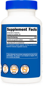 Nutricost Agmatine Sulfate 1000mg, 120 Capsules (2 Bottles) - Gluten Free, Non GMO, 500mg Per Capsule