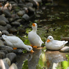3PCS Duck Statues Resin Ducks Outdoor Garden Yard Porch Duck Pond Decor