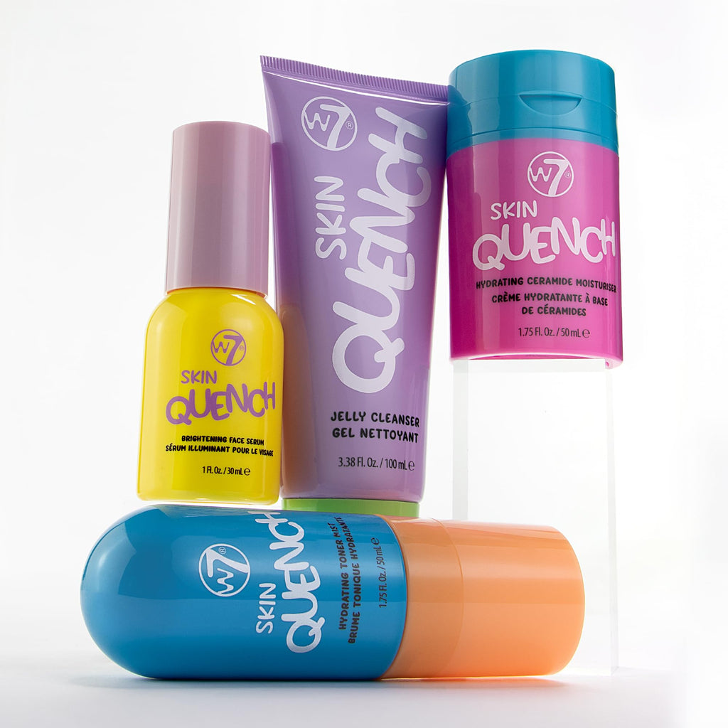 W7 Skin Quench Full Size Skincare Set - Hydrating Skincare Bundle with Aloe Vera & Ceramides - Complete & Long-Lasting Moisturizing At-Home Routine - Travel Friendly