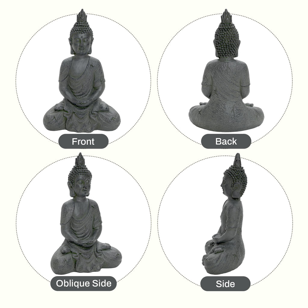 LuxenHome Large Buddha Statue, 22" Meditating Buddhas Garden Statue