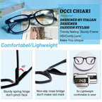 OCCI CHIARI XL Reading Glasses Men Large head Comfortable Readers 1.0 1.25 1.5 1.75 2.0 2.25 2.5 2.75 3.0 3.5 4.0 5.0 6.0(1.5x Black)