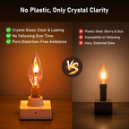 Hompavo Upgraded Flame Light Bulbs, E12 Chandelier Base Candelabra Flickering Fire Light Bulb, Clear Candle Light for Halloween Christmas Party Porch Indoor Outdoor Home Decorations - C35/6 Pack