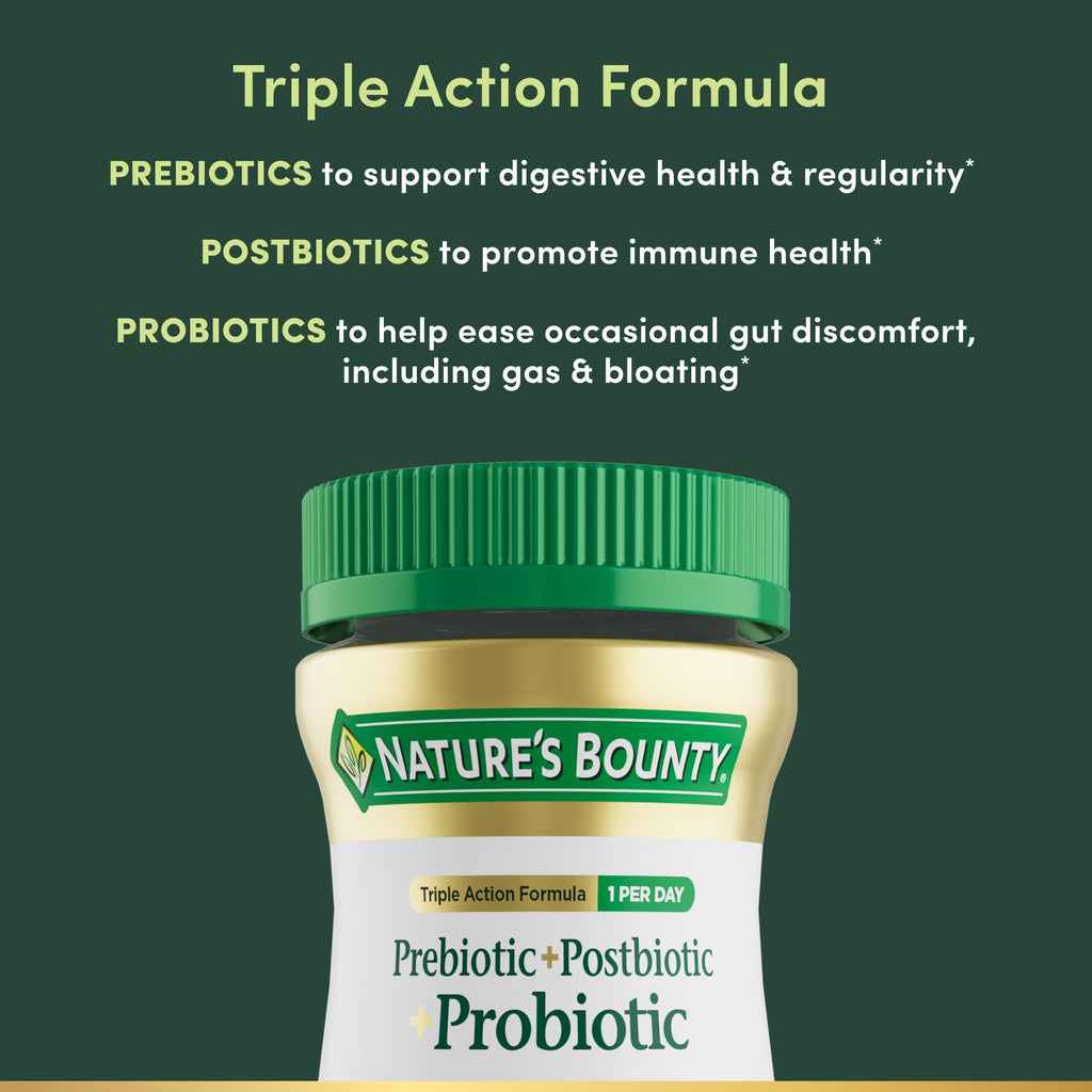 Nature’s Bounty Pre + Pro + Postbiotic Gummies for Digestive Health, Immune Support - Probiotic Gummies for Gut Health, Tropical Mango Flavor, 30 Ct (Pack of 2)