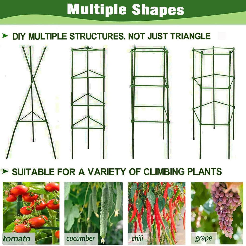 Yongblus 63Inch Tomato Cage for Garden, 4Pack Plant Support Garden Stakes