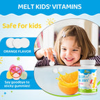 500 MG Calcium Supplement with Vitamin D3 & K2, Zinc, Magnesium & Prebiotics. Kids Vitamins for Kids' Height. Bone Strength, High Absorption, Orange Chewables, Gluten Free, 120 Tabs