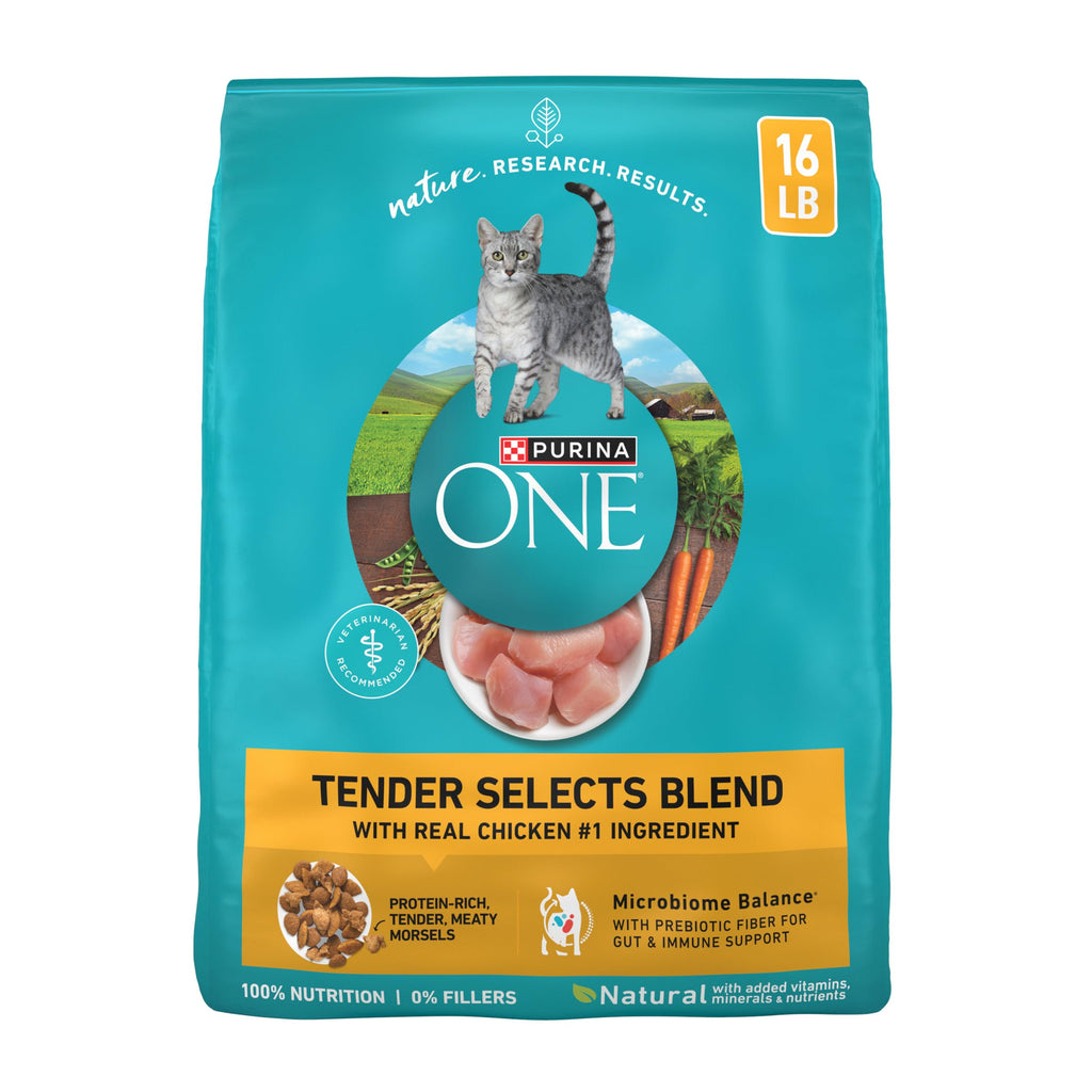 Purina ONE Tender Selects Dry Cat Food, Chicken, 16 lb Bag