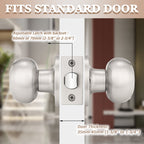 Probrico 10 Pack Round Passage Door Knob(Non-Locking Knobs), Keyless Doorknobs Interior/Exterior Door Lockset,Passage Knobs for Hallway/Closet,Satin Nickel Finish Modern Design Door Hardware