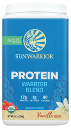 Sunwarrior Warrior Blend - Organic Vegan Plant Protein Powder with BCAAs and Pea Protein - Dairy free, Gluten Free, Soy Free, Non- GMO, Plant based protein powder, Sugar free and Keto Friendly