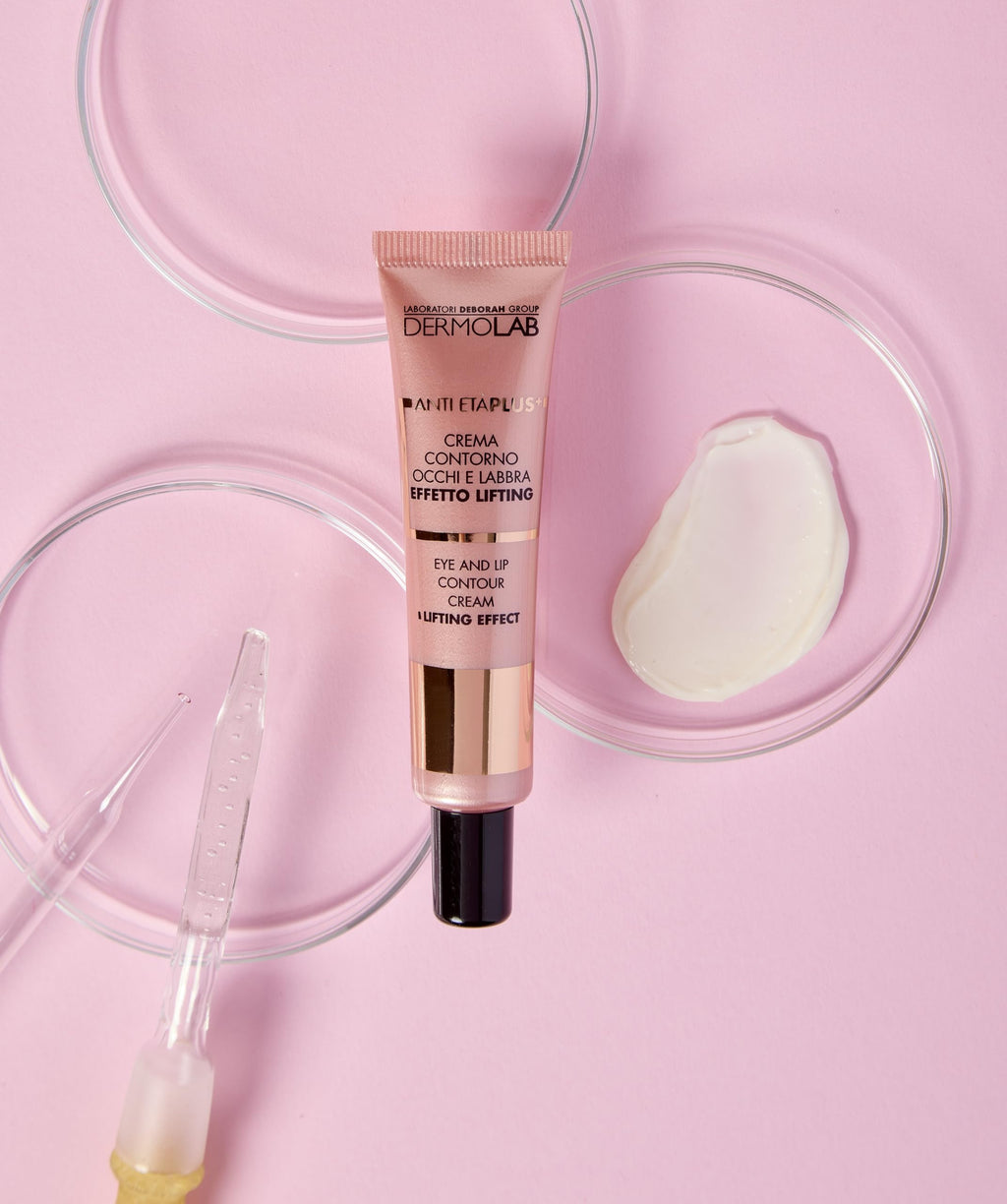 DERMOLAB Eye and Lip Contour Cream with Lifting and Anti-Sagging Effect for Mature Skin 15 ml (0.5 Fl Oz), 1 unit - Made in Italy