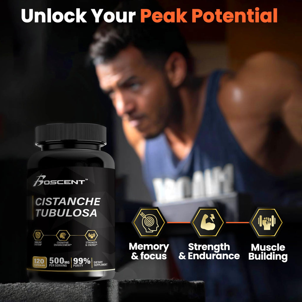 Cistanche Tubulosa Extract 500mg (120 servings) - 120 capsules - 50% Echinacosides,10% Acteosides - Natural Nootropic for Stamina, Immunity & Memory - Hormone Balance - Strength Booster for Men