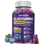 Simhould Glucosamine Chondroitin Gummies - 3000MG Extra Strength Joint Support Supplement with MSM & Elderberry, Flexibility, Antioxidant Immune Support Gummy for Adults, Men & Women