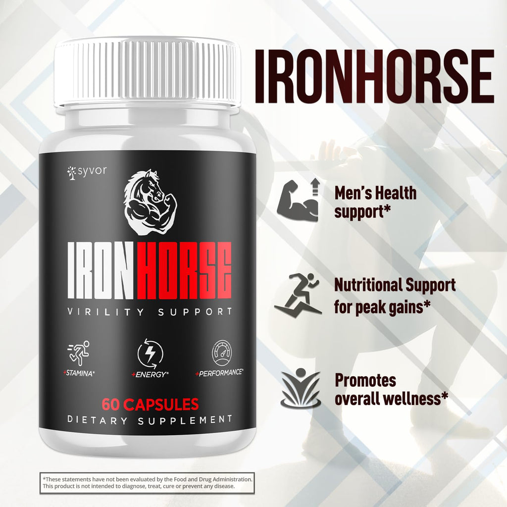 Iron Horse Supplement Pills, Official Iron Horse Pills for Men with All Natural Ingredients, Advanced IronHorse Capsules Designed to Support Health and Wellness with Premium Vitamins (60 Capsules)