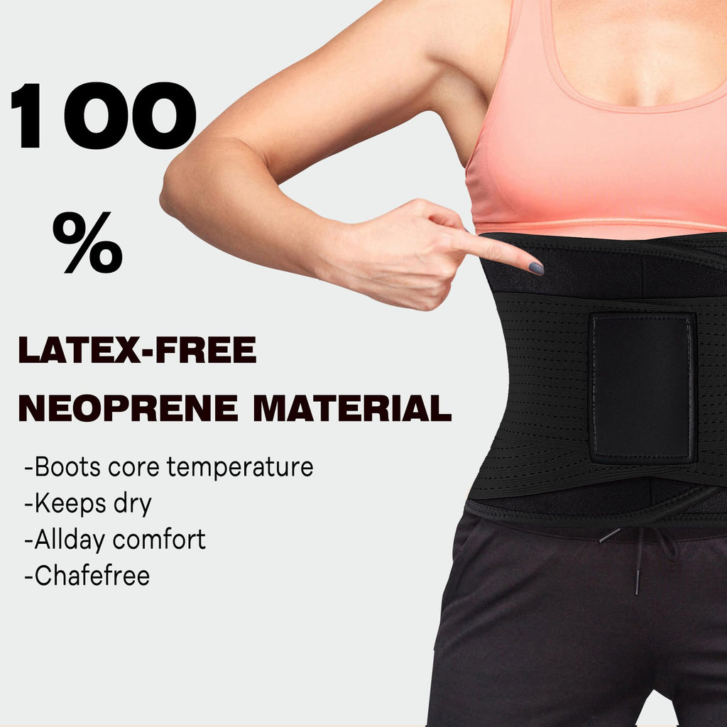 VENUZOR Waist Trainer Belt for Women - Waist Cincher Trimmer - Slimming Body Shaper Belt - Sport Girdle Belt (UP Graded)(Black,XX-Large)