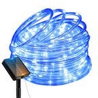btfarm Solar Rope Lights Outdoor, 120LED 46FT Solar String Lights Outside Waterproof, 8 Lighting Modes Tree Tube Fairy Light Solar Powered for Garden Christmas Yard Party Decorations, Blue