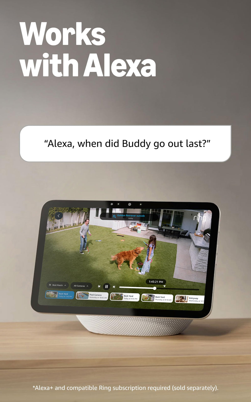 Ring Outdoor Cam (Stick Up Cam), Weather-Resistant Home or Business HD Security Camera, Live View, Color Night Vision, Two-Way Talk, Motion Alerts, Works with Alexa, White